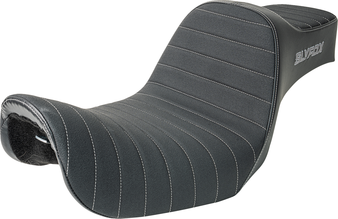 SLYFOX Highnoon Seat - Vinyl - Classic Stitch - Silver Logo - FXD '96-'03 4703B-SlyFox — image 1