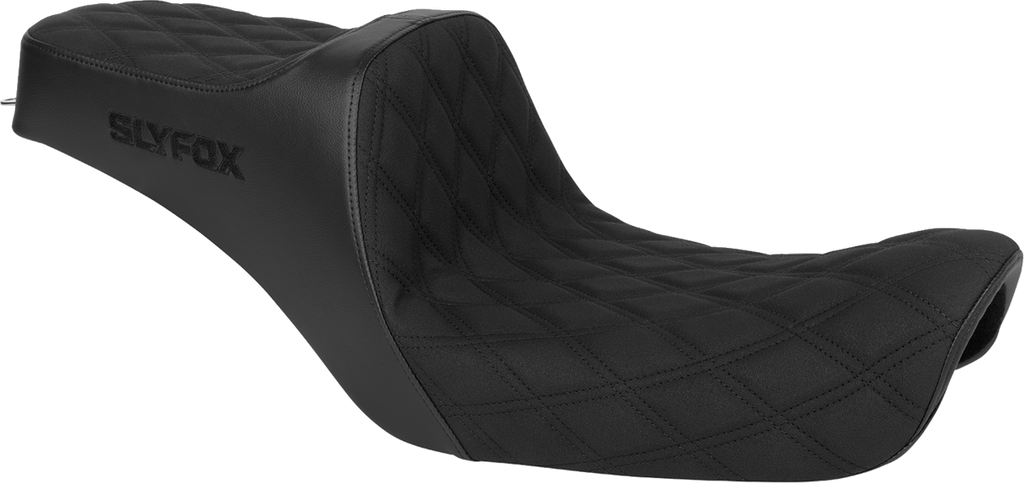 SLYFOX High Noon Seat - Double Diamond - Black Logo - Black Stitch - FXD '96-'03 4703C-SlyFox — image 1