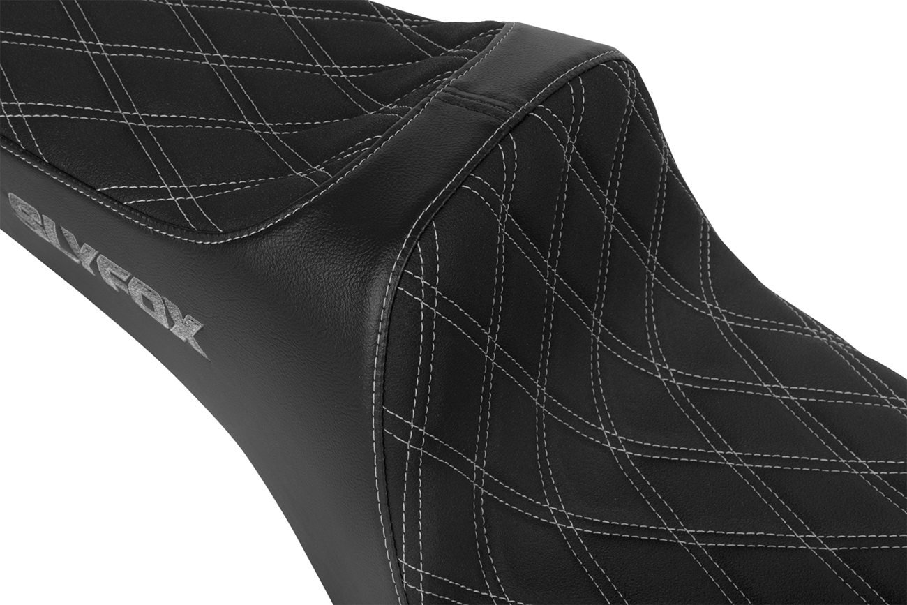 SLYFOX High Noon Seat - Double Diamond - Silver Logo - Silver Stitch - FXD '96-'03 4703D-SlyFox — image 2