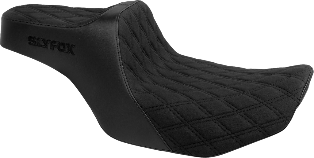 SLYFOX High Noon Seat - Double Diamond - Black Logo - Black Stitch - FLH/FLT '23-'25 4704C-SlyFox — image 1