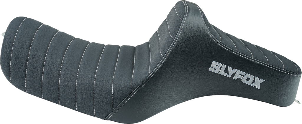 SLYFOX High Noon Seat - Vinyl - Classic Stitch - Silver Logo - Silver Stitch - XL '04-'22 4709B-SlyFox — image 1