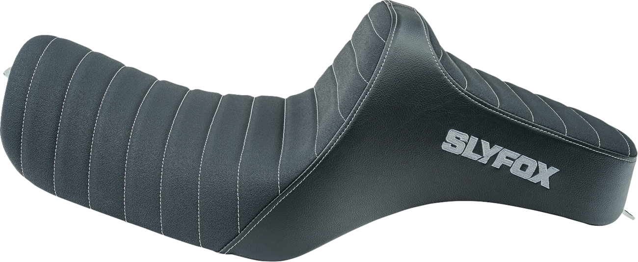 SLYFOX High Noon Seat - Vinyl - Classic Stitch - Silver Logo - Silver Stitch - XL '04-'22 4709B-SlyFox — image 1
