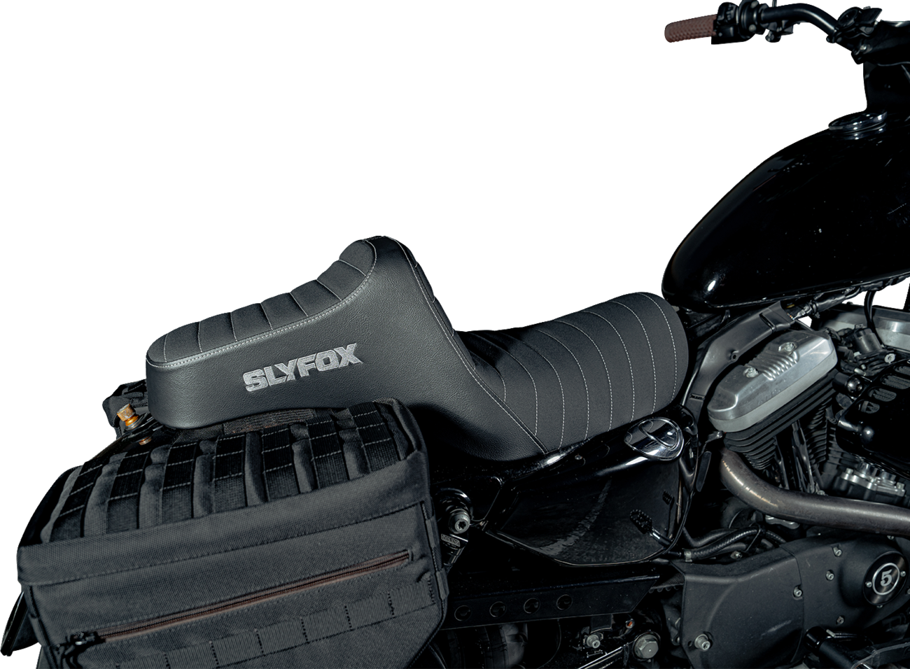 SLYFOX High Noon Seat - Vinyl - Classic Stitch - Silver Logo - Silver Stitch - XL '04-'22 4709B-SlyFox — image 5