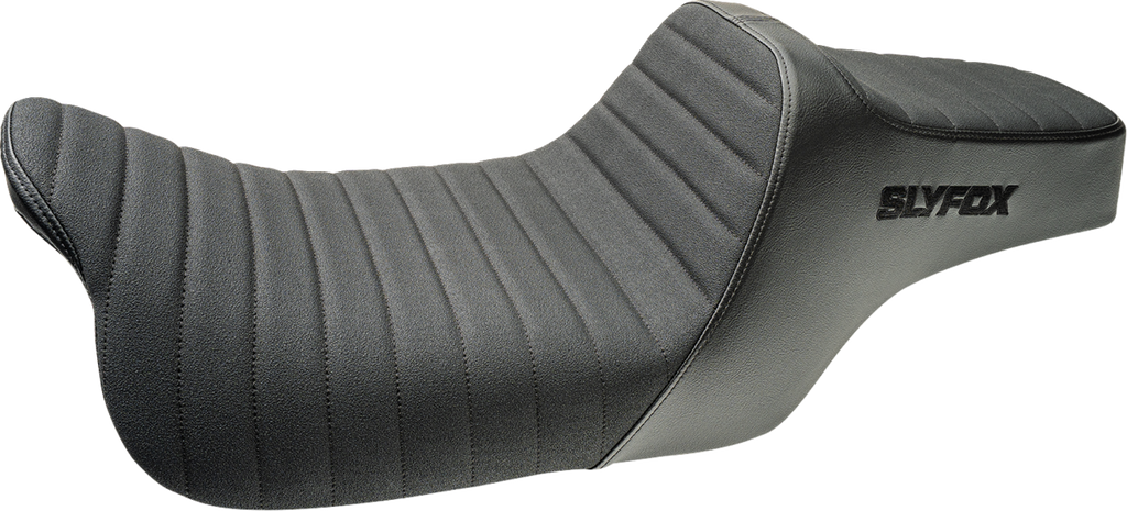 SLYFOX Highnoon Seat - Vinyl - Classic Stitch - Black Logo - FLH/FLT '08-'24 4710A-SlyFox — image 1