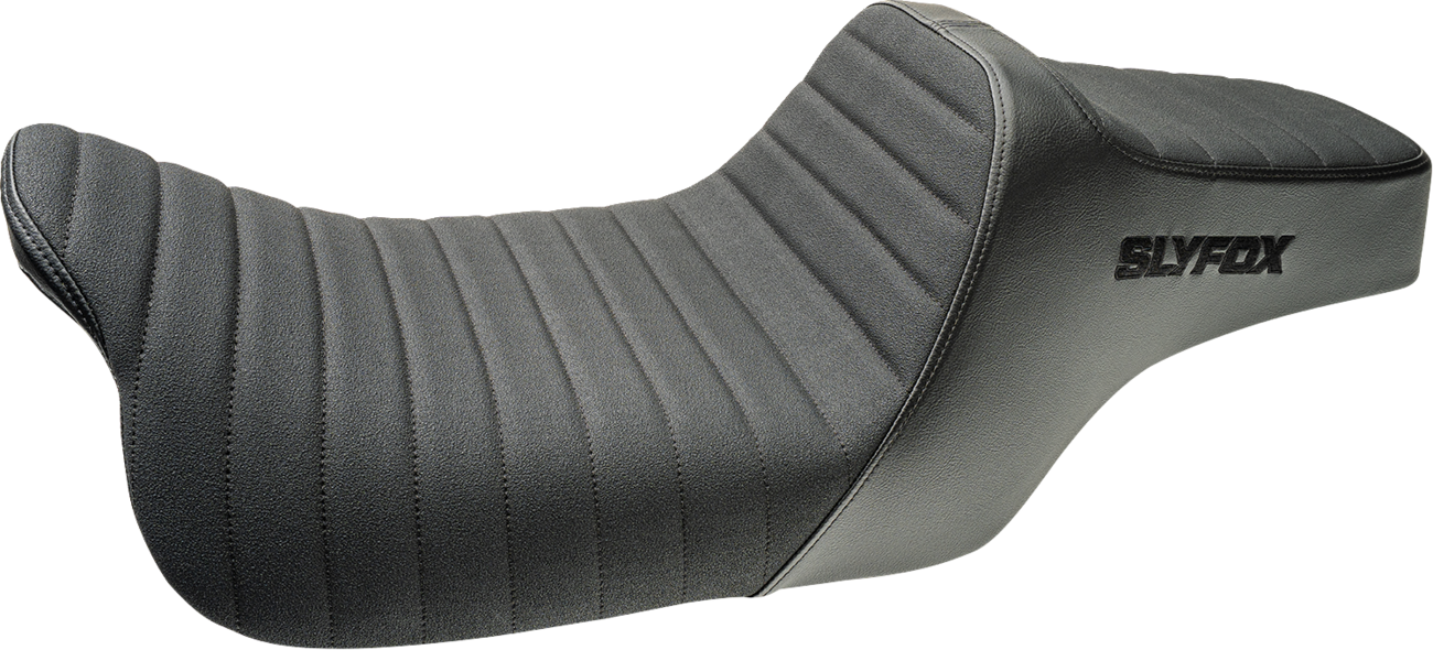 SLYFOX Highnoon Seat - Vinyl - Classic Stitch - Black Logo - FLH/FLT '08-'24 4710A-SlyFox — image 1