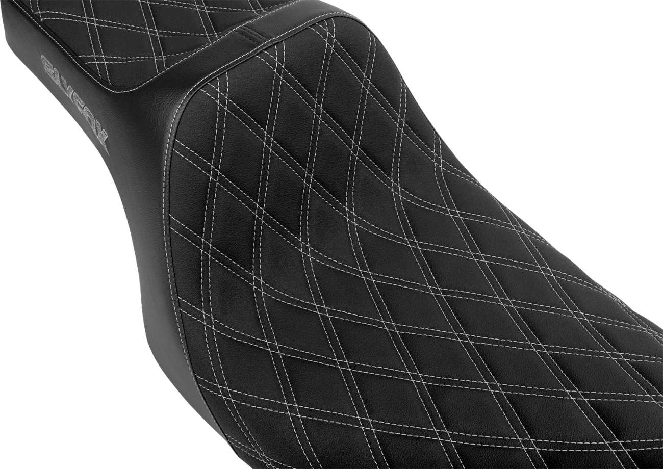 SLYFOX High Noon Seat - Double Diamond - Silver Logo - Silver Stitch - FLH/FLT '08-'25 4710D-SlyFox — image 2