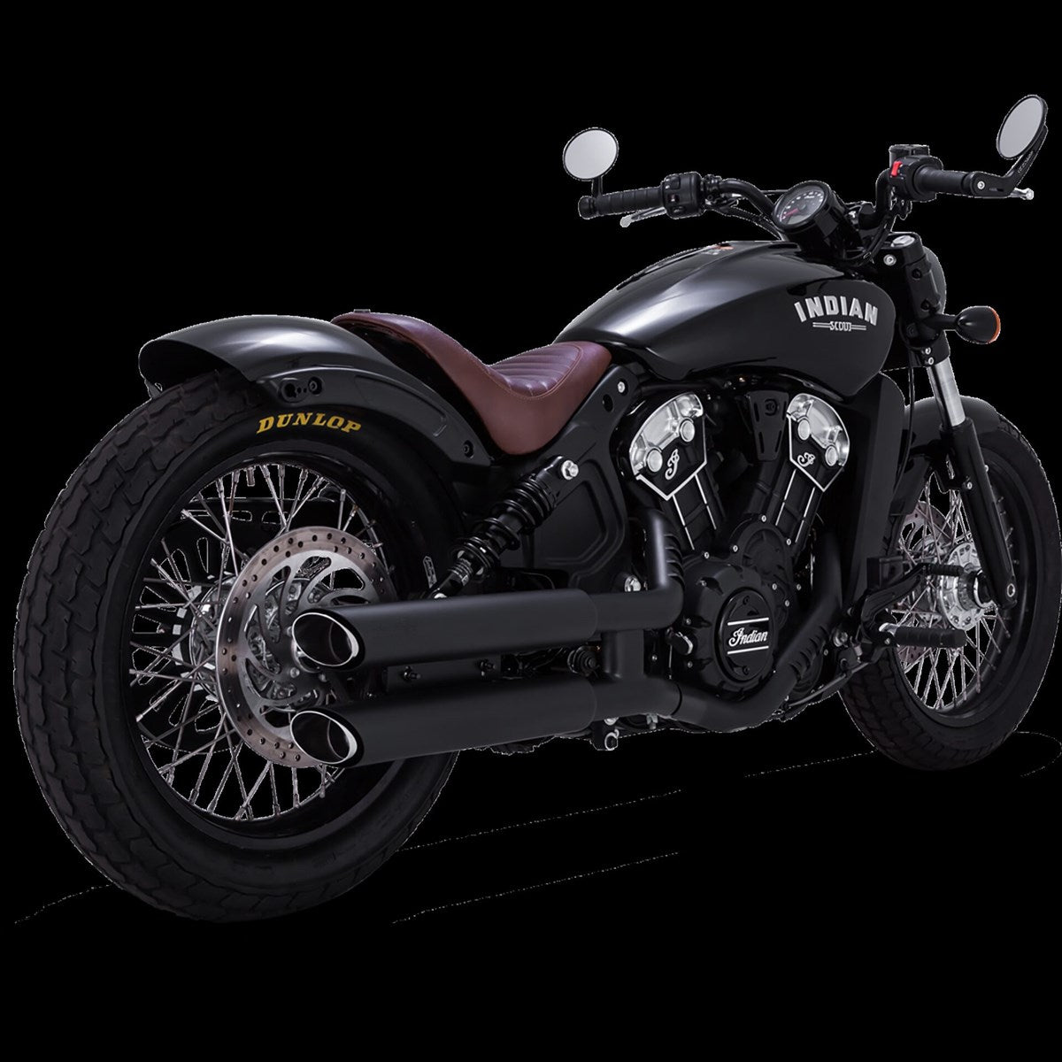 Vance & Hines Twin Slash 3" Slip-ons - Scout – Chrome – 18323 — manufacturer image 4
