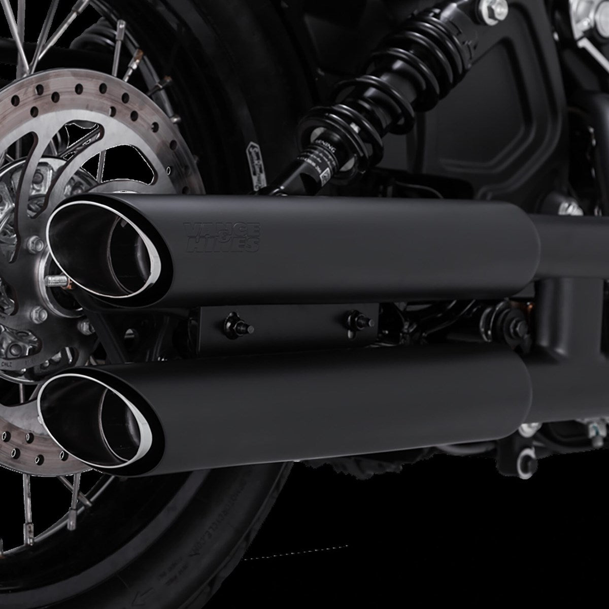 Vance & Hines Twin Slash 3" Slip-ons - Scout – Black – 48323 — manufacturer image 4