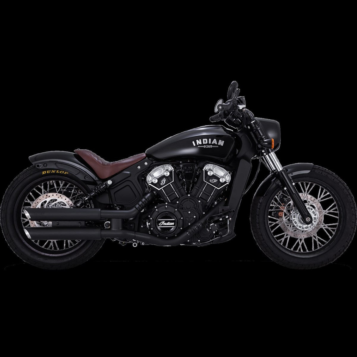 Vance & Hines Twin Slash 3" Slip-ons - Scout – Chrome – 18323 — manufacturer image 6