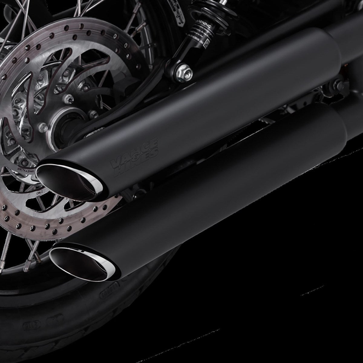 Vance & Hines Twin Slash 3" Slip-ons - Scout – Chrome – 18323 — manufacturer image 7