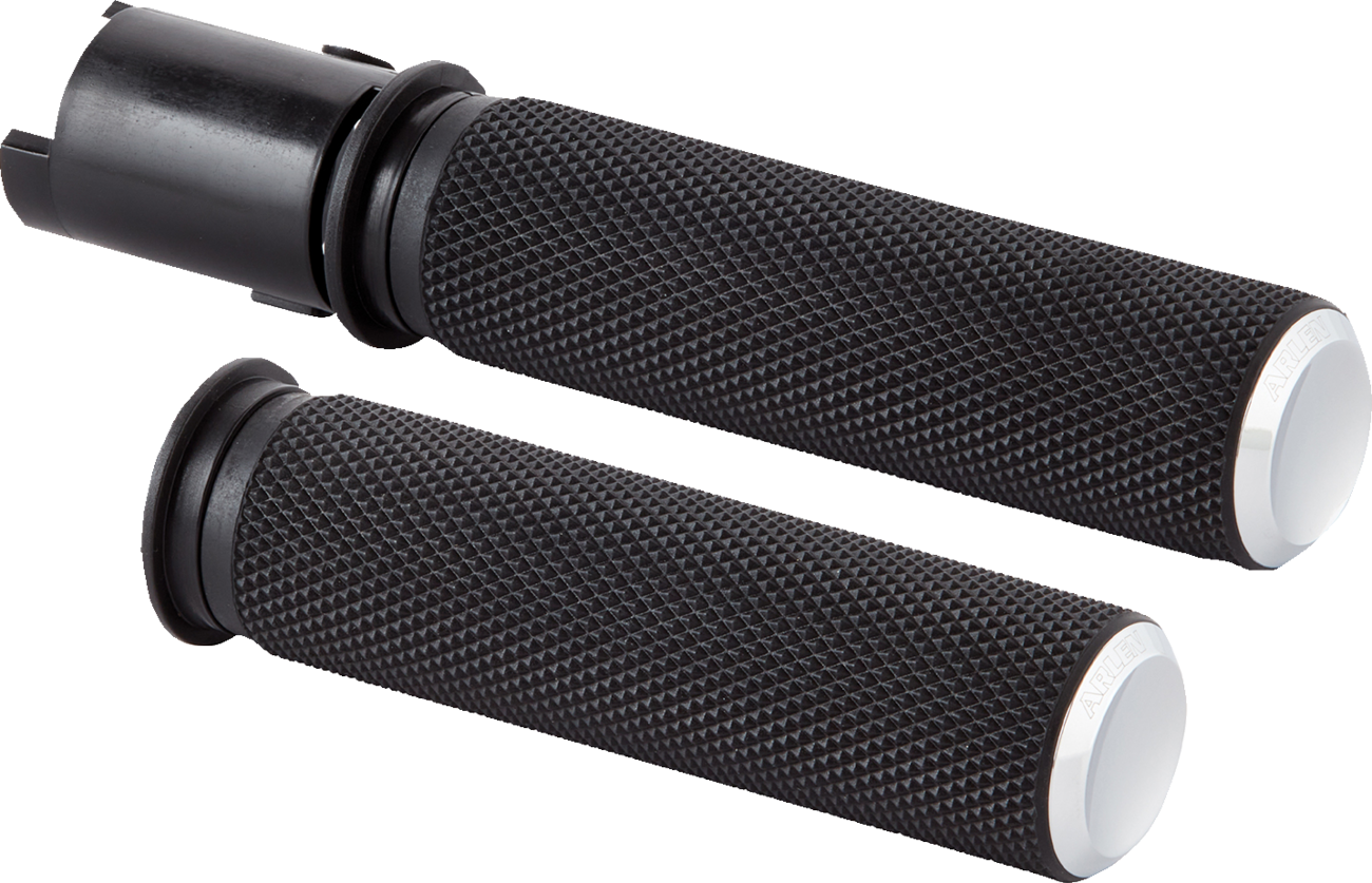 ARLEN NESS Knurled Grips - TBW - Chrome 500-051 — image 1