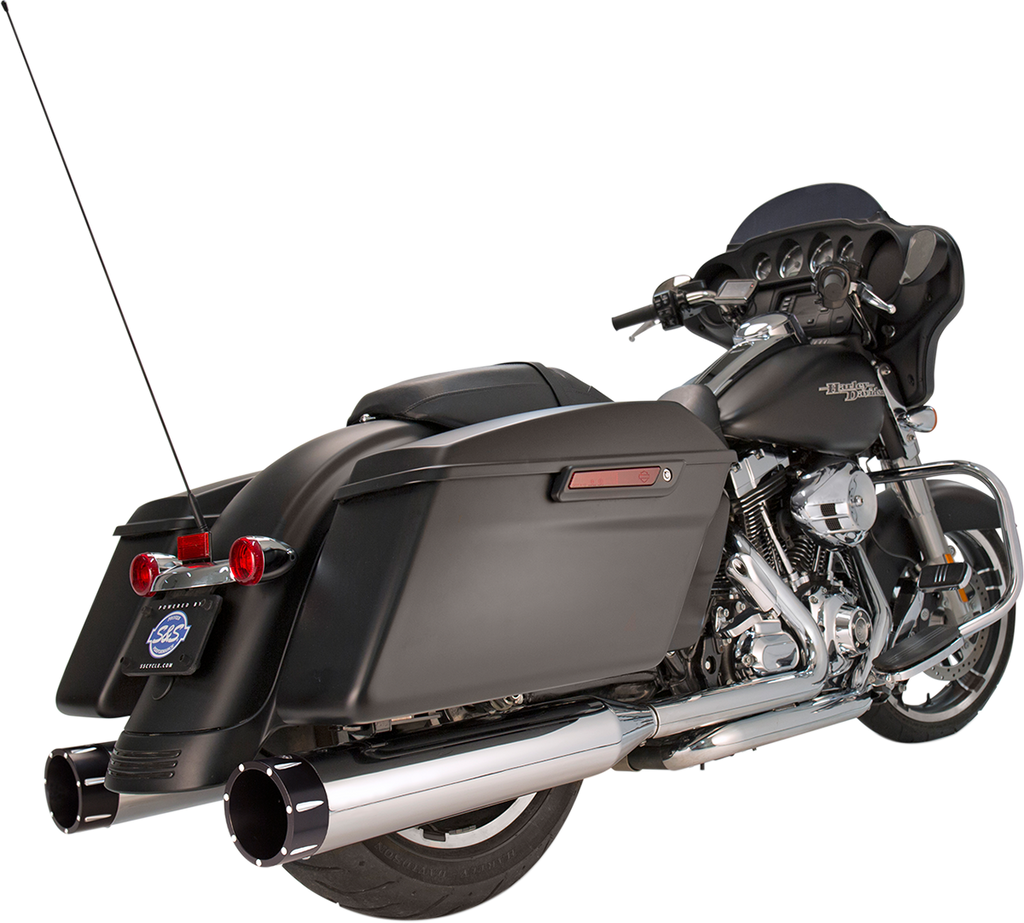 S&S CYCLE 4-1/2" MK45 Performance Mufflers - Chrome with Black Tracer 550-0623 — image 1