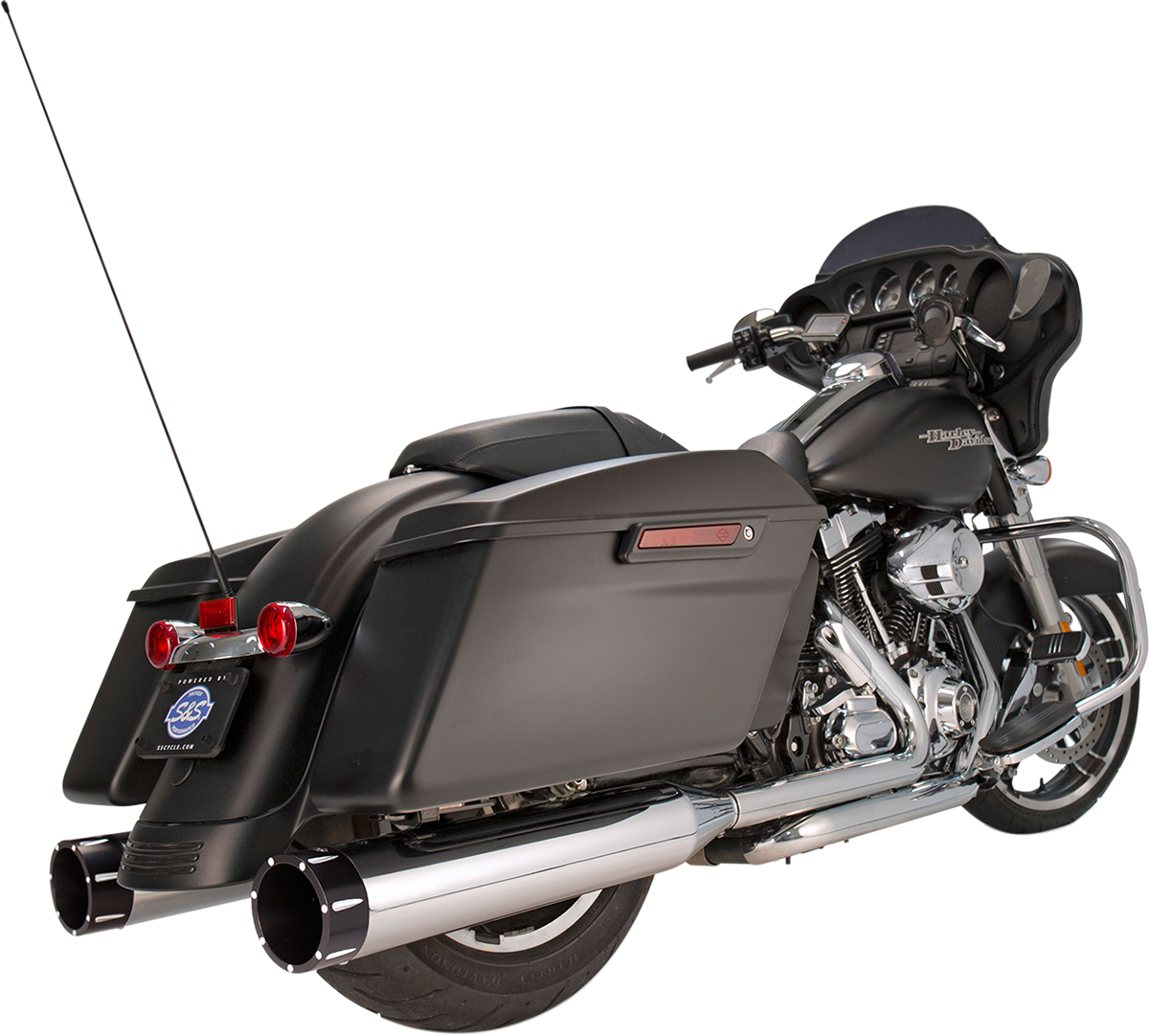 S&S CYCLE 4-1/2" MK45 Performance Mufflers - Chrome with Black Tracer 550-0623 — image 1