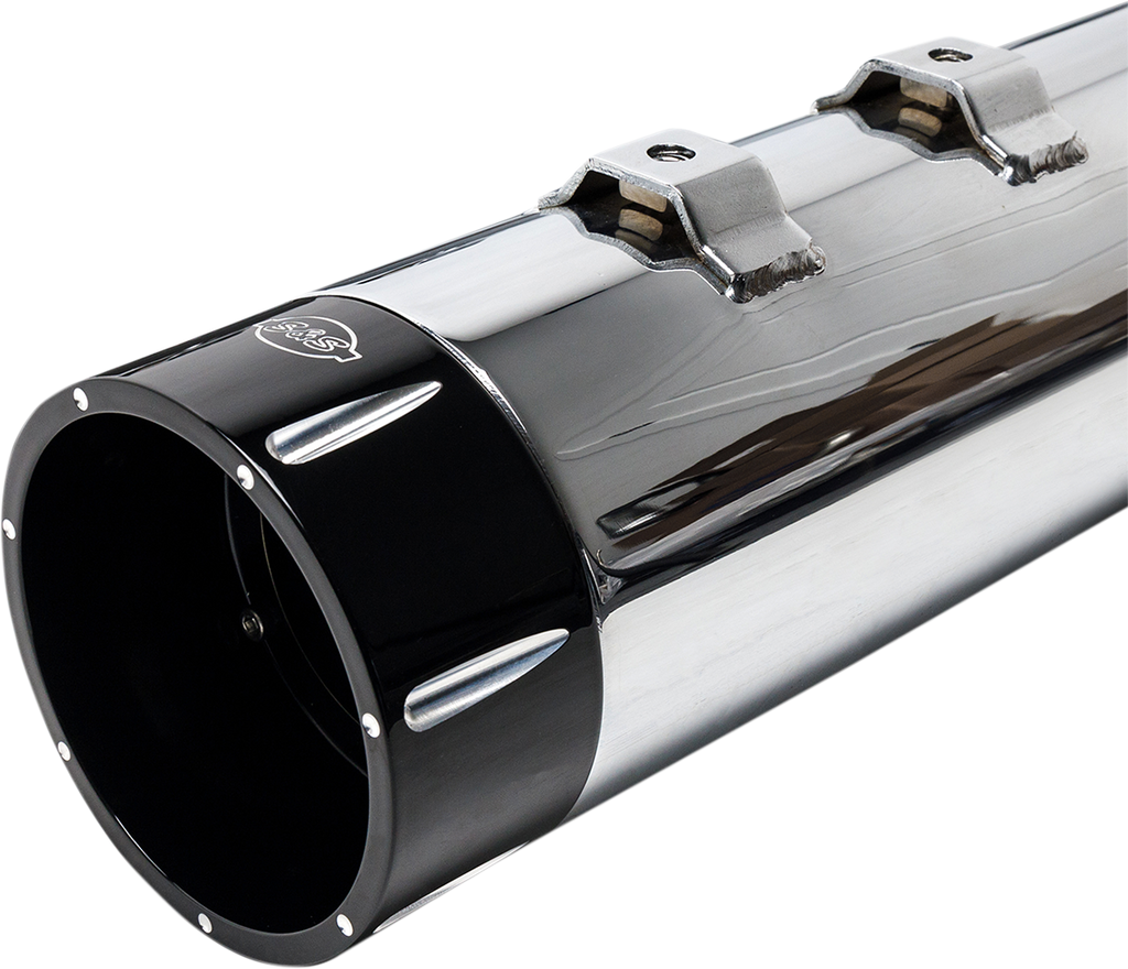 S&S CYCLE 4-1/2" MK45 Performance Mufflers - Chrome with Black Tracer 550-0623 — image 2
