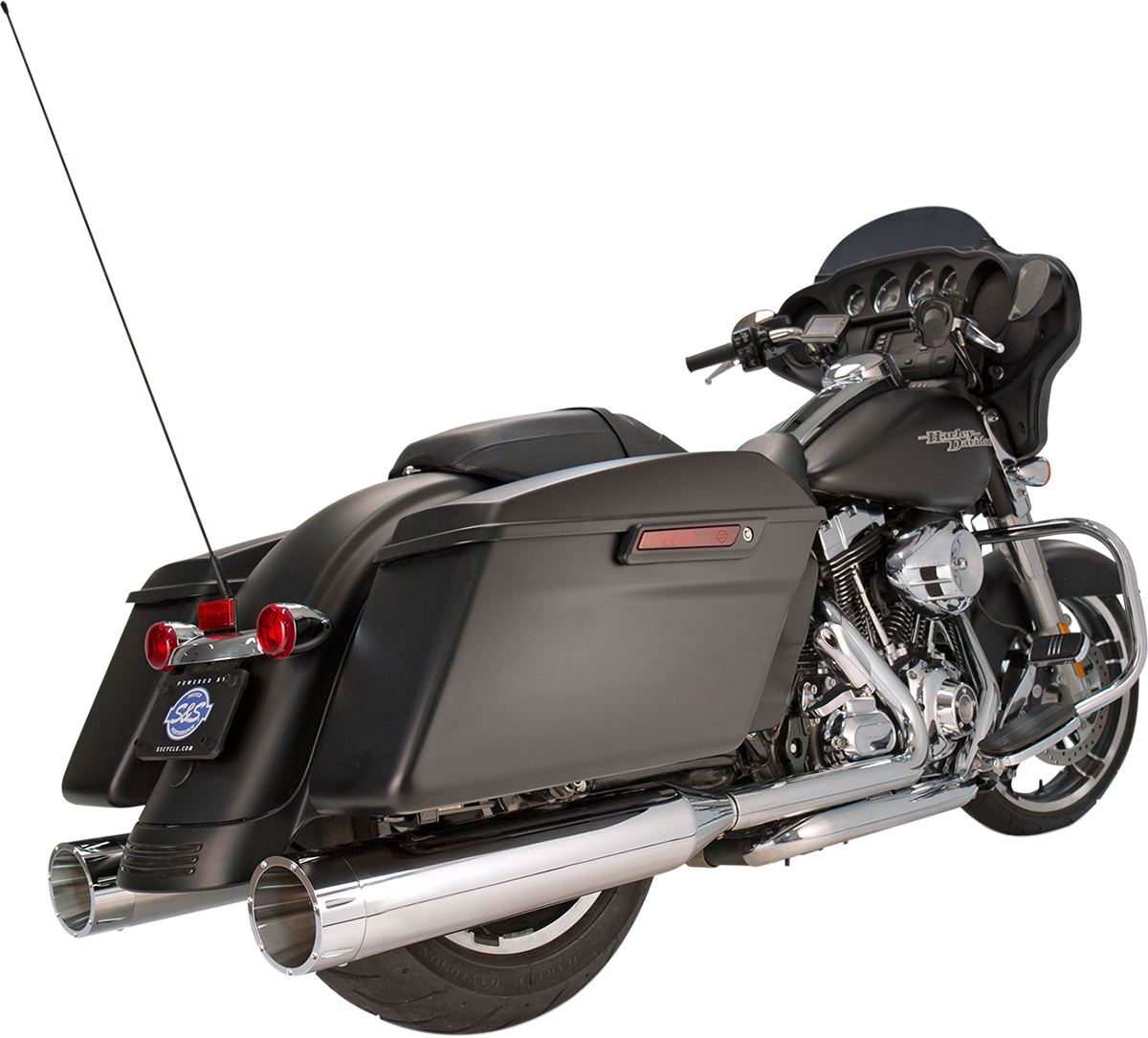 S&S CYCLE 4-1/2" MK45 Performance Mufflers - Chrome with Chrome Tracer 550-0624 — image 1