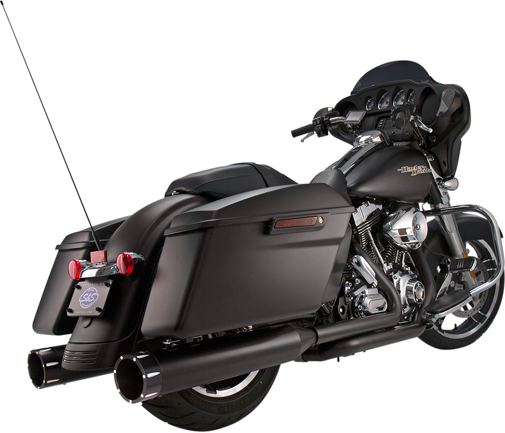 S&S CYCLE 4-1/2" MK45 Performance Mufflers - Black with Black Tracer 550-0625 — image 1