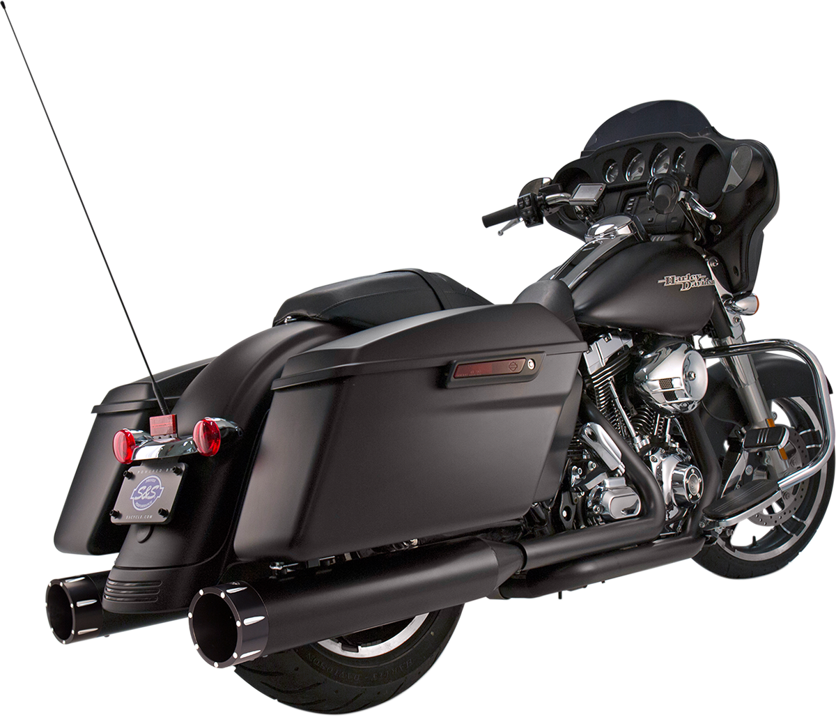 S&S CYCLE 4-1/2" MK45 Performance Mufflers - Black with Black Tracer 550-0625 — image 1