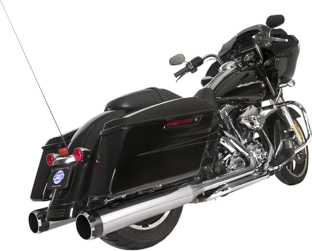 S&S CYCLE El Dorado Dual Exhaust System - Chrome - Black Thruster 550-0677B — image 1