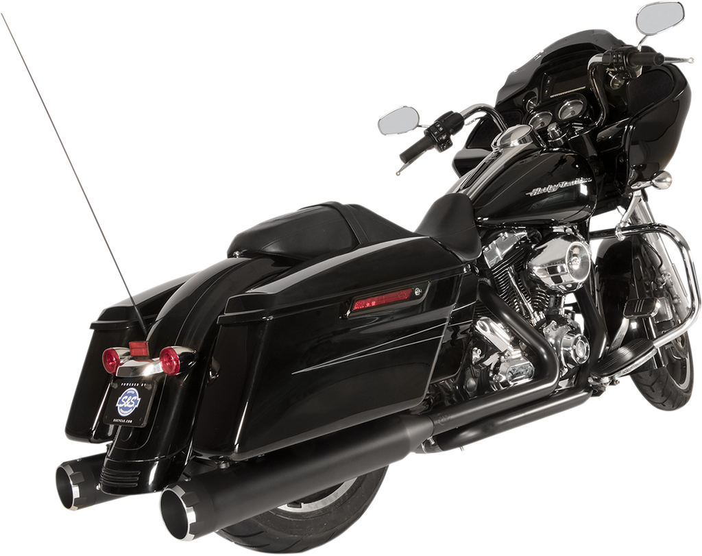 S&S CYCLE El Dorado Dual Exhaust System - Black - Black Thruster 550-0679B — image 1