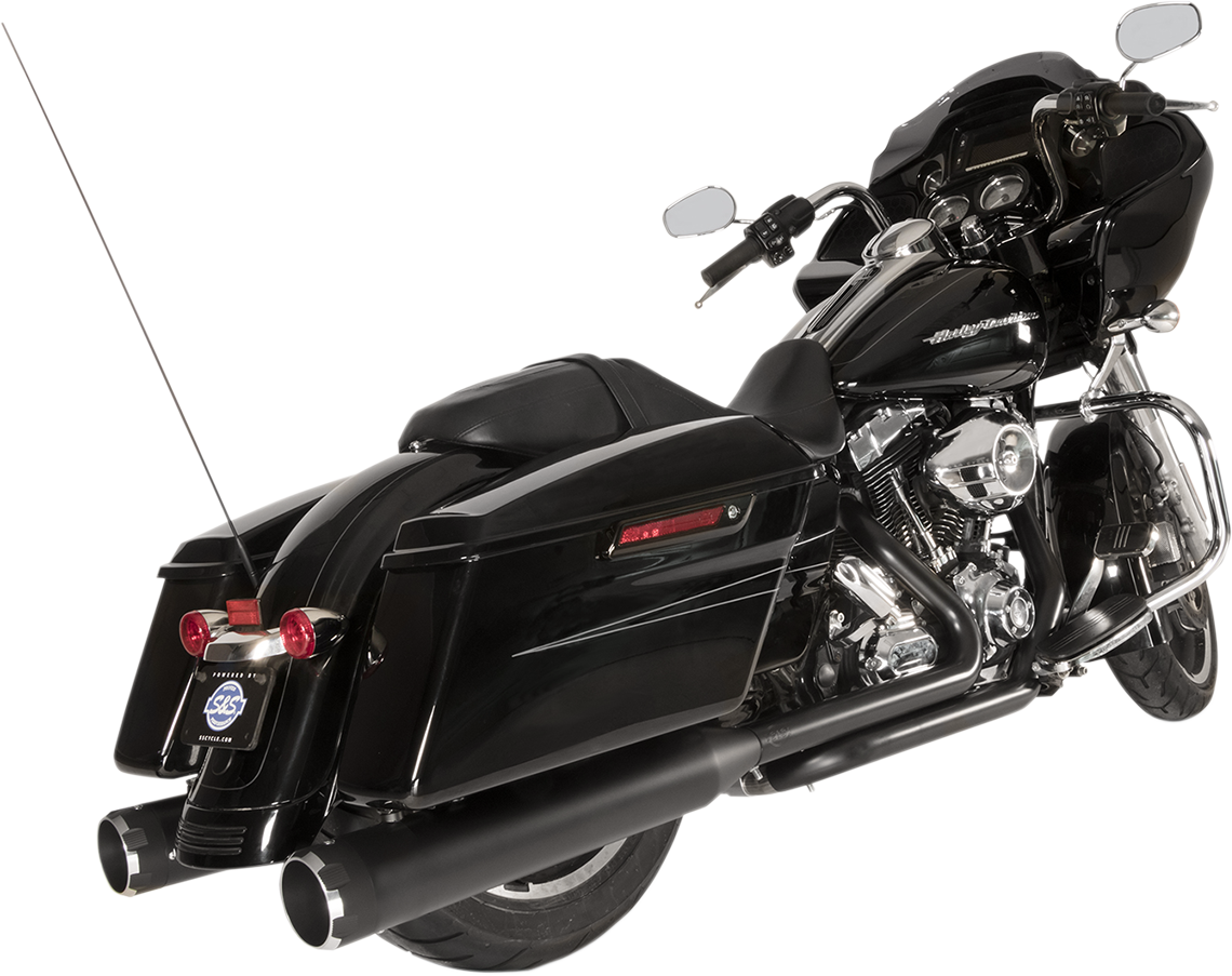 S&S CYCLE El Dorado Dual Exhaust System - Black - Black Thruster 550-0679B — image 1