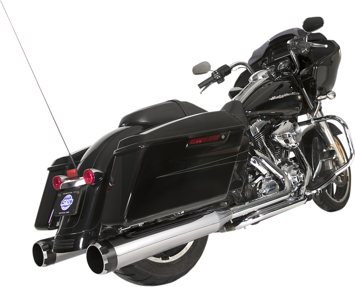S&S CYCLE El Dorado Dual Exhaust System - Black - Machined Black Tracer 550-0680B — image 3