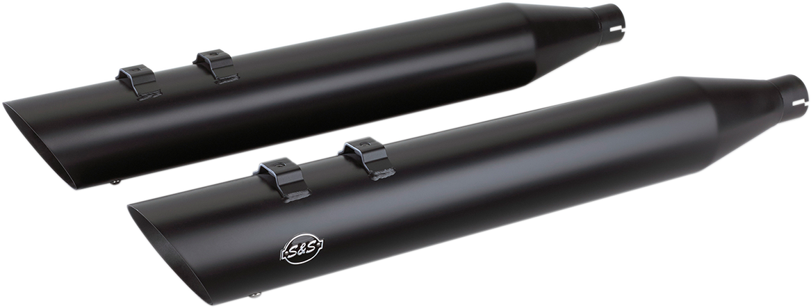 S&S CYCLE Slash Cut Slip-On Mufflers - Black 550-0692 — image 1