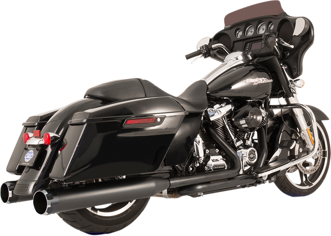 S&S CYCLE El Dorado Dual Exhaust System - Black - Black Thruster 550-0700C — image 1