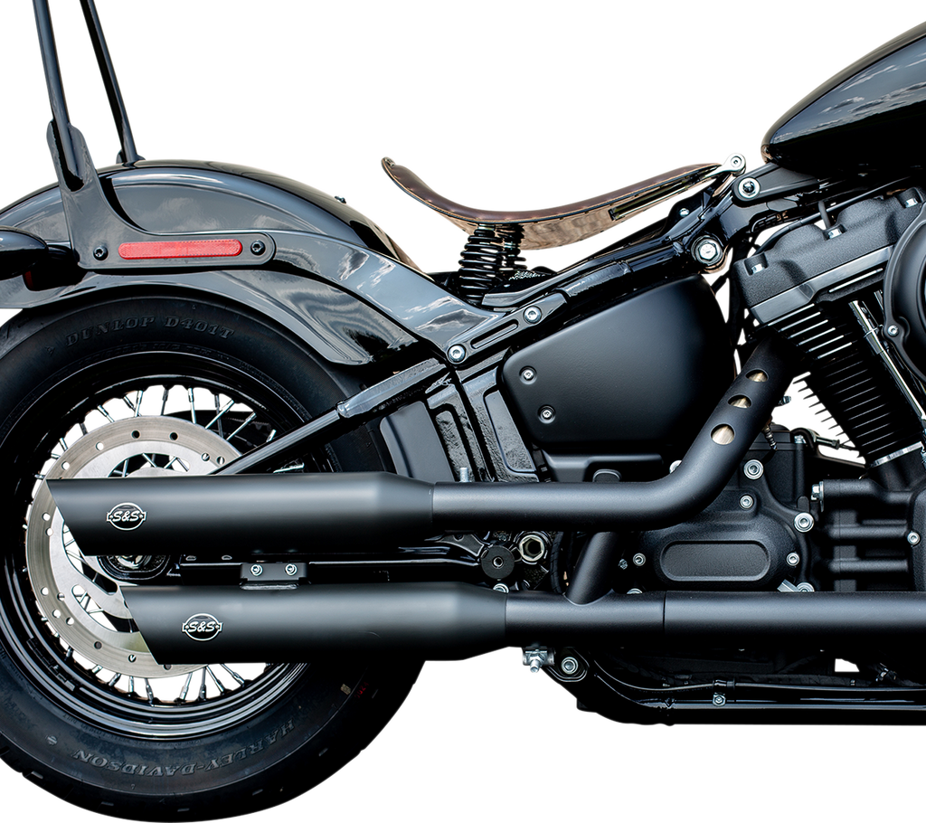 S&S CYCLE Slash-Cut Slip-On Mufflers - Race - Black - FLFB 550-0735 — image 1