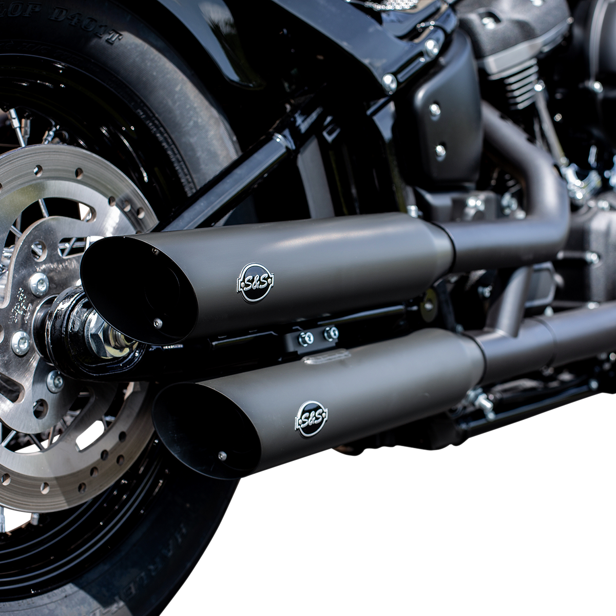 S&S CYCLE Slash-Cut Slip-On Mufflers - Race - Black - FLFB 550-0735 — image 2