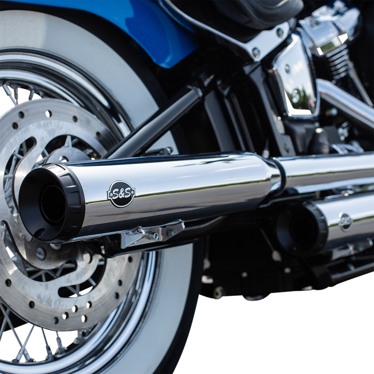 S&S CYCLE Grand National Slip-On Mufflers - 50-State - Chrome - FLHC/FLDE 550-0757B — image 1