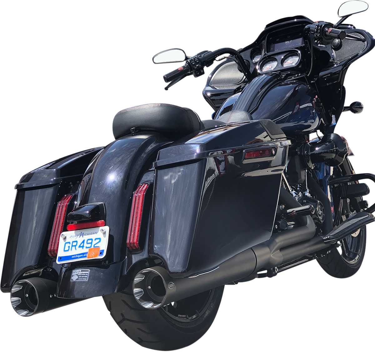 S&S CYCLE Shadow Muffler Kit - Black - '09-'16 FL 550-0831 — image 1