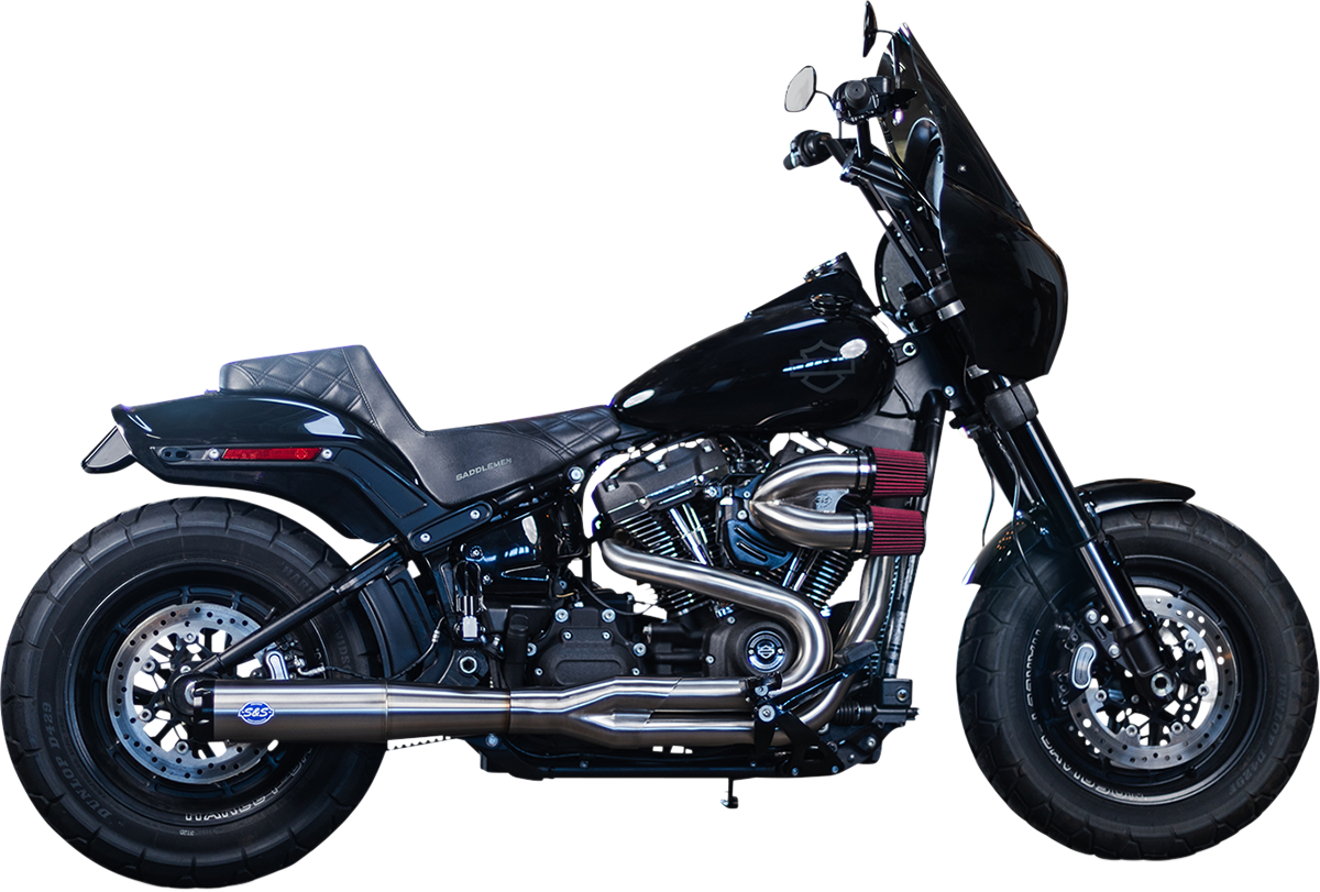 S&S CYCLE 2-into-1 Superstreet Exhaust System - 50 State - M8 Softail - Stainless Steel 550-0996B — image 1