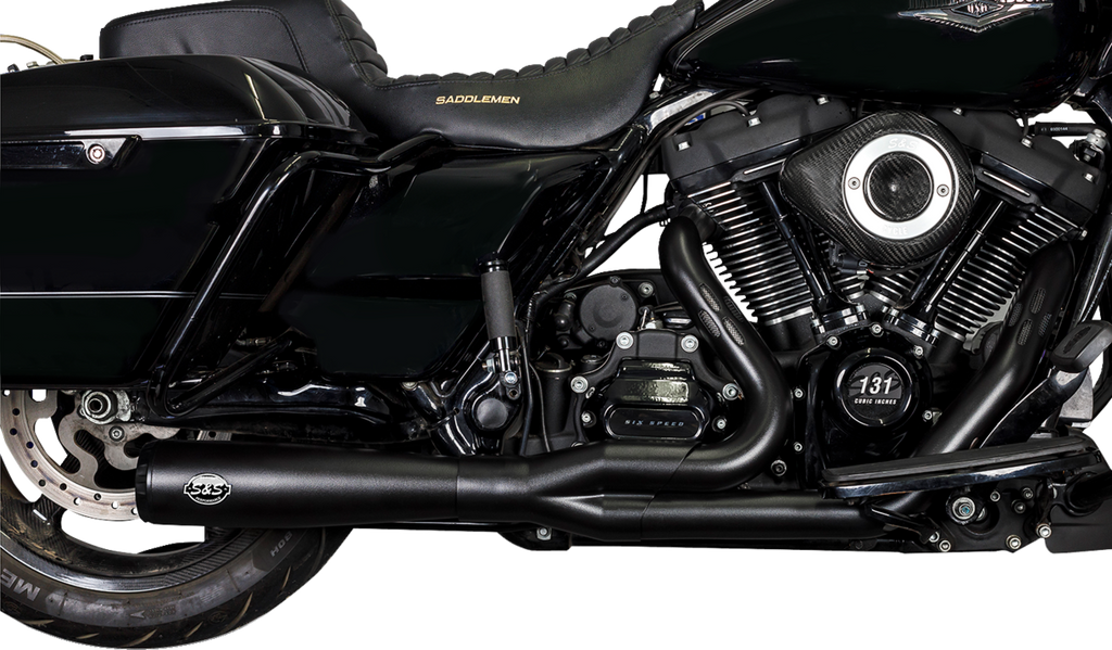 S&S CYCLE 2-into-1 Diamondback Exhaust System - Guardian Black - Race Only 550-1028 — image 1