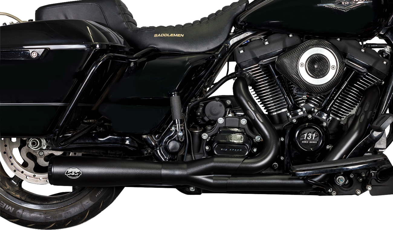 S&S CYCLE 2-into-1 Diamondback Exhaust System - Guardian Black - Race Only 550-1028 — image 1
