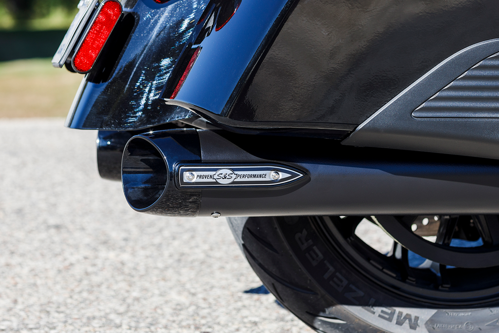 S&S CYCLE 4" Broadhead Slip-On Mufflers - Slash Cut - Black 550-1075 — image 4
