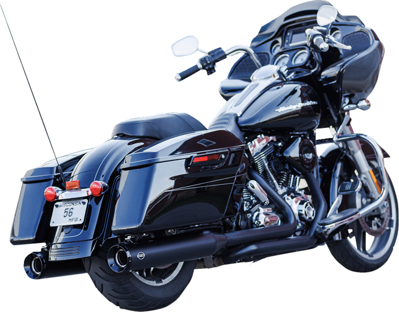 S&S CYCLE 4-1/2" GNX Slip-On Mufflers - Guardian Black 550-1078 — image 1
