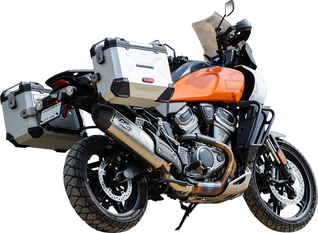 S&S CYCLE Slip-On Muffler - Brushed Stainless Steel - 50-State - Pan American 550-1081 — image 3