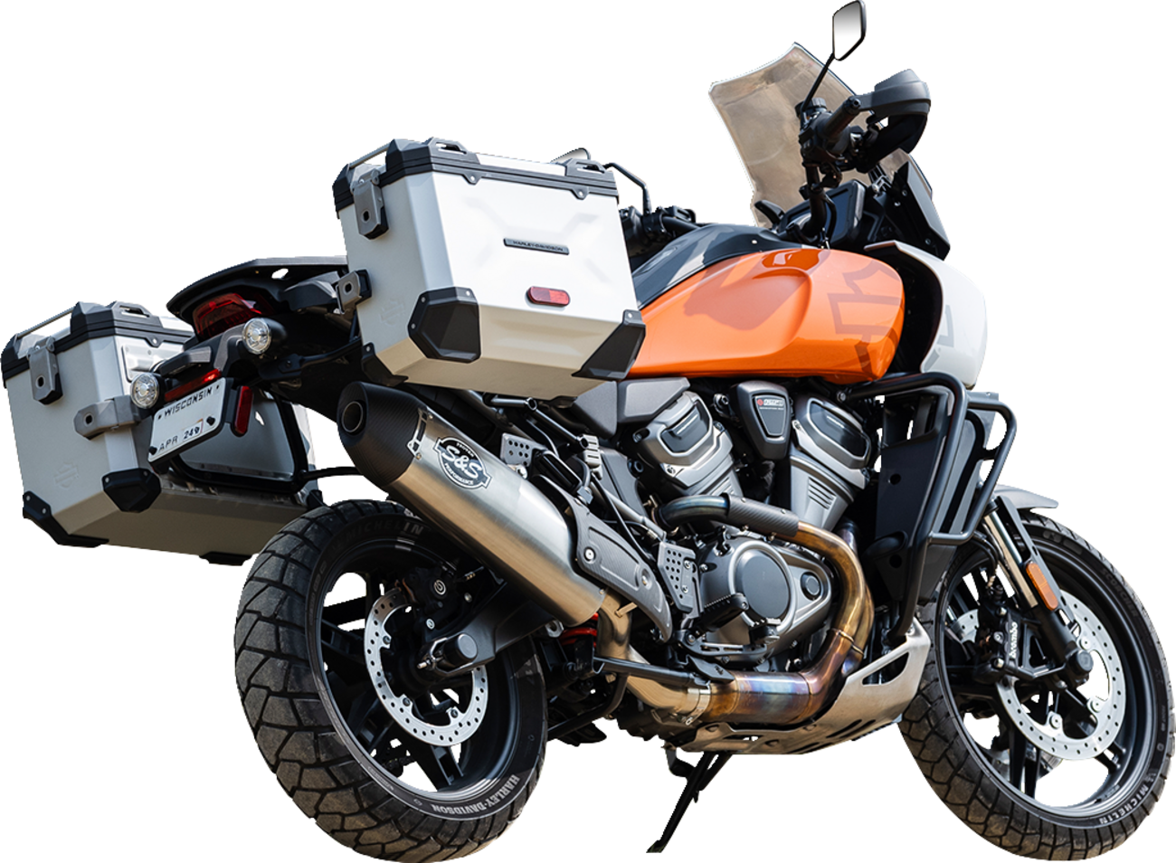 S&S CYCLE Slip-On Muffler - Brushed Stainless Steel - 50-State - Pan American 550-1081 — image 3