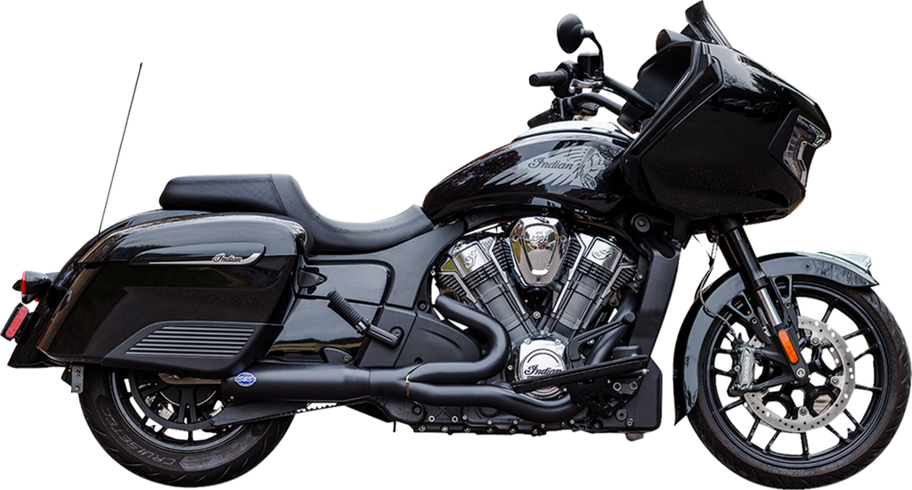 S&S CYCLE 2-into-1 Qualifier Exhaust System - Race Only - Black - Stainless Steel 550-1084 — image 1