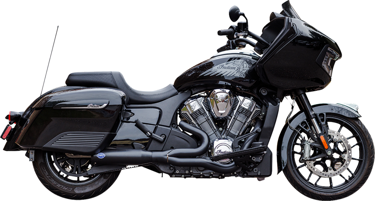 S&S CYCLE 2-into-1 Qualifier Exhaust System - Race Only - Black - Stainless Steel 550-1084 — image 1