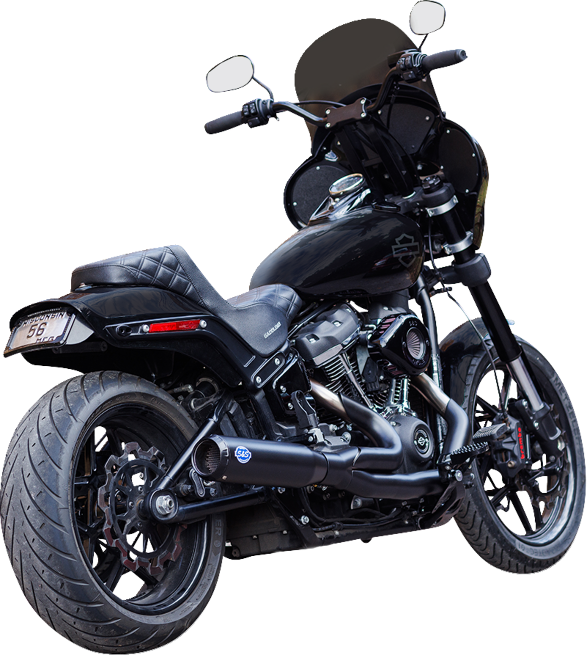 S&S CYCLE 2-into-1 Qualifier Exhaust System - 50-State - Black - Softail 550-1104 — image 2