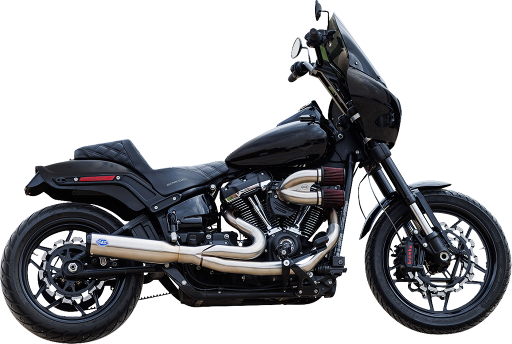 S&S CYCLE 2-into-1 Qualifier Exhaust System - Race Only - Brushed Stainless 550-1105 — image 1