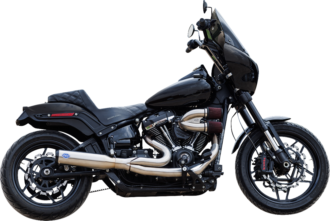 S&S CYCLE 2-into-1 Qualifier Exhaust System - Race Only - Brushed Stainless 550-1105 — image 1