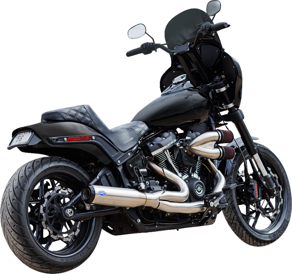 S&S CYCLE 2-into-1 Qualifier Exhaust System - Race Only - Brushed Stainless 550-1105 — image 2