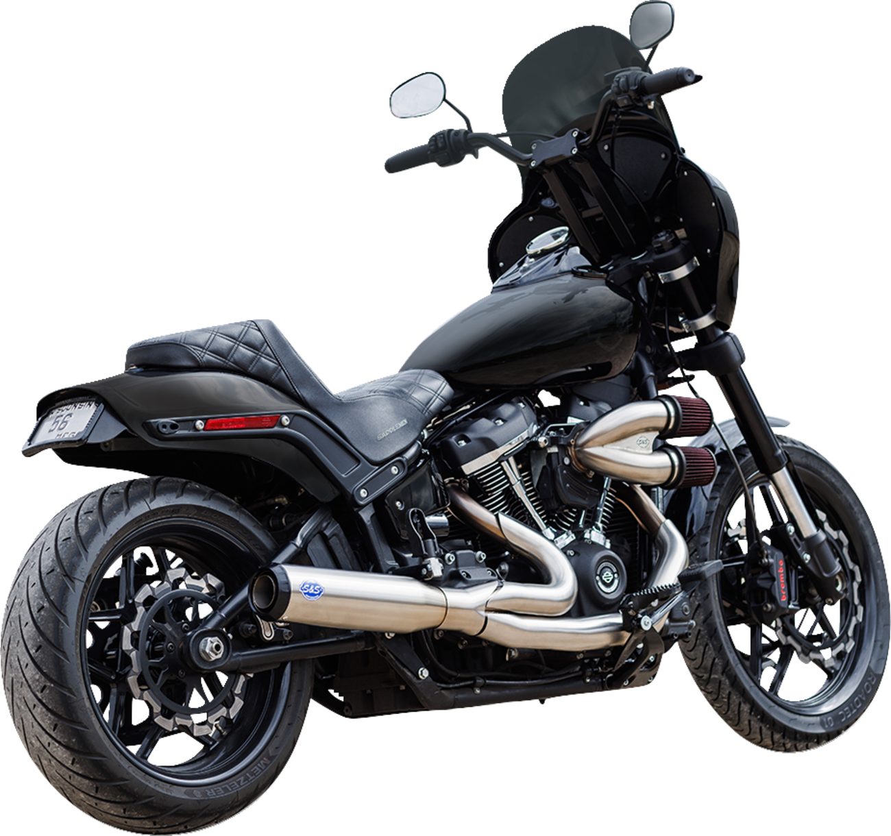 S&S CYCLE 2-into-1 Qualifier Exhaust System - Race Only - Brushed Stainless 550-1105 — image 2