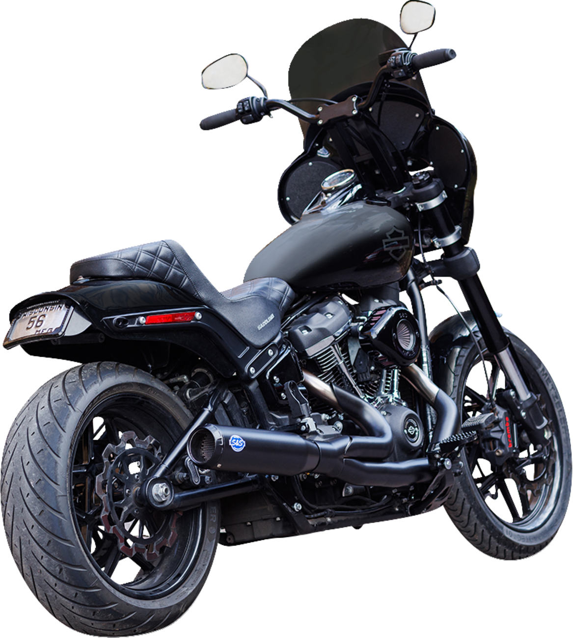 S&S CYCLE 2-into-1 Qualifier Exhaust System - Race Only - Guardian Black 550-1106 — image 2