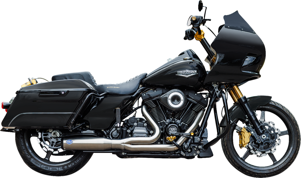 S&S CYCLE 2-into-1 Qualifier Exhaust System - Race Only - Brushed Stainless 550-1107 — image 1