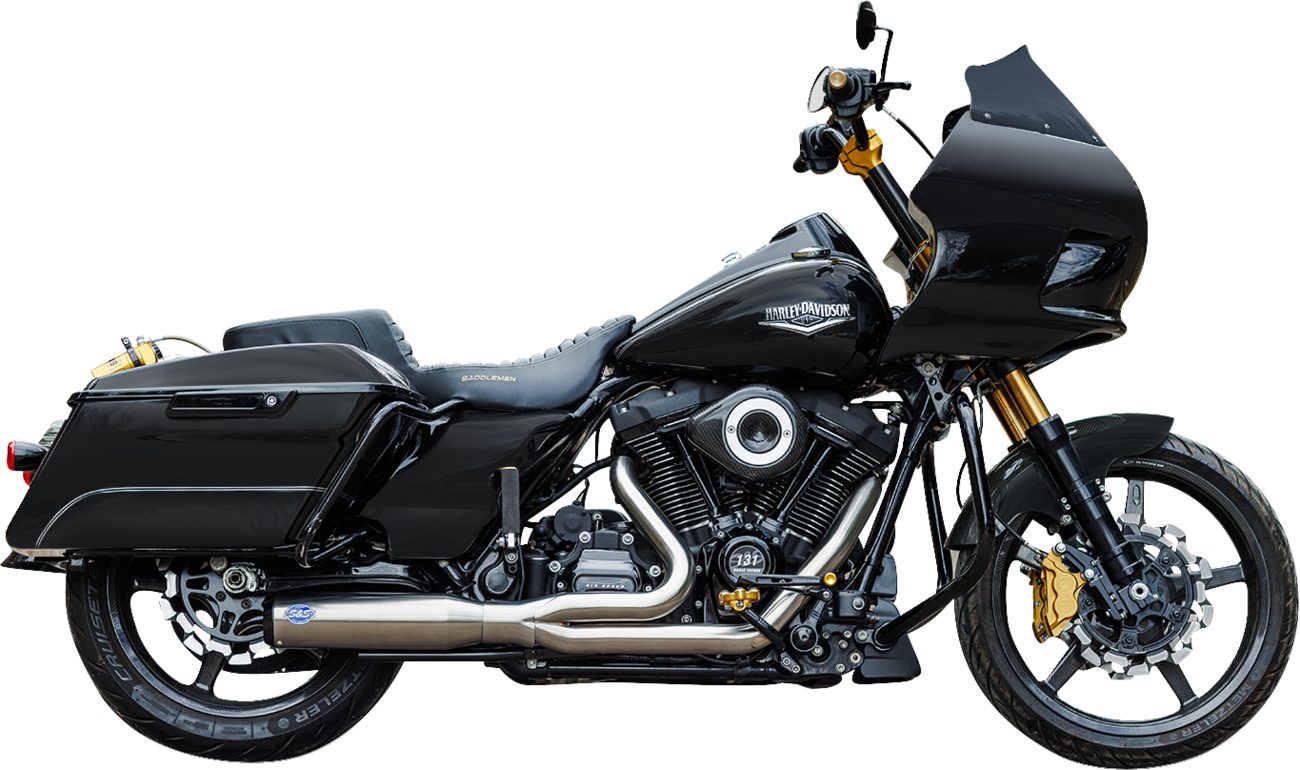 S&S CYCLE 2-into-1 Qualifier Exhaust System - Race Only - Brushed Stainless 550-1107 — image 1