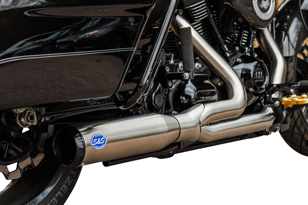 S&S CYCLE 2-into-1 Qualifier Exhaust System - Race Only - Brushed Stainless 550-1107 — image 3