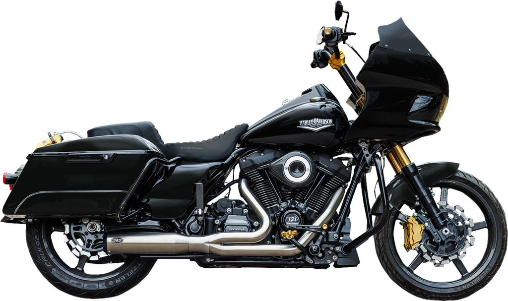 S&S CYCLE 2-into-1 Qualifier Exhaust System - 50-State - Silver 550-1108 — image 1